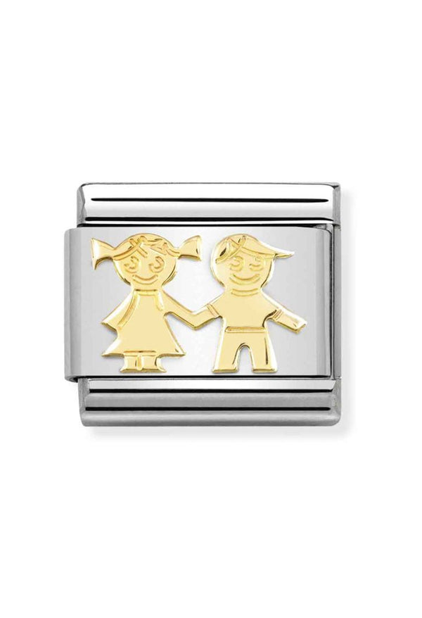 Nomination Composable Classic Link Sister and Brother in 18k Gold