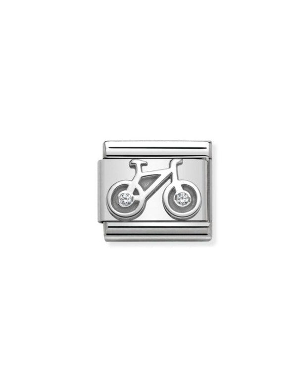 Nomination Composable Classic Link Symbols Bicycle in Silver 925 and Zirconia