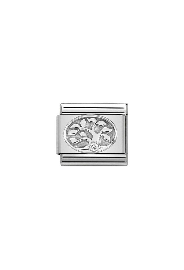 Nomination Composable Classic Link SYMBOLS TREE OF LIFE in Stainless Steel Silver 925 and Zirconia