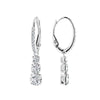 Swarovski Stilla Attract Trilogy Round Cut Zirconia Drop Earrings Rhodium Plated