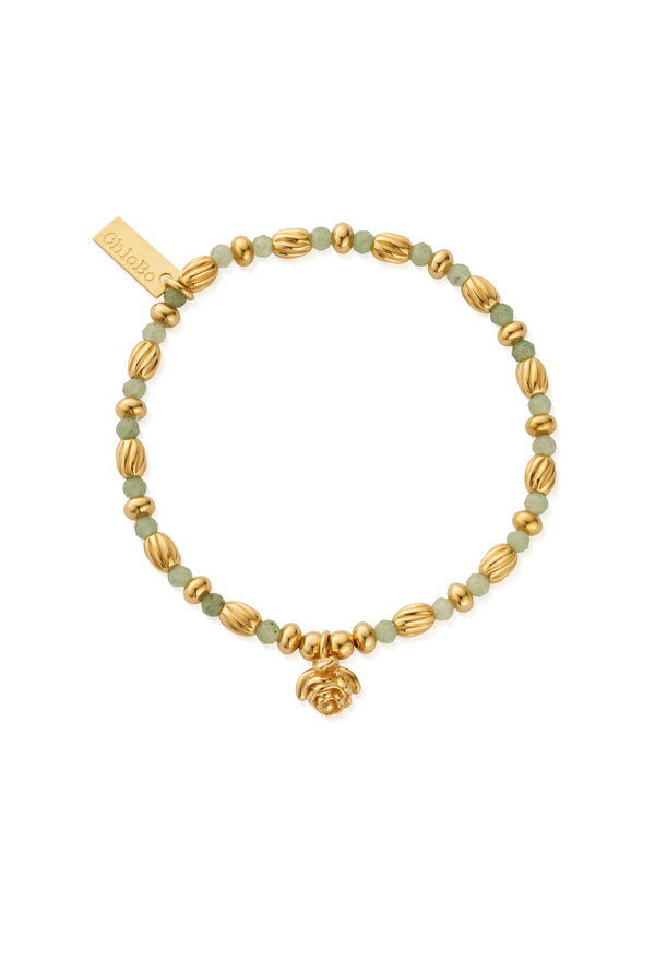 ChloBo Rosebud Aventurine Bracelet in Gold