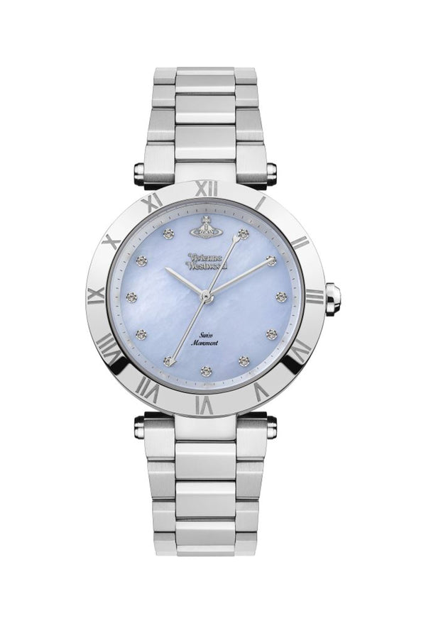 Vivienne Westwood Ladies Montagu Light Blue Dial Bracelet Watch Stainless Steel
