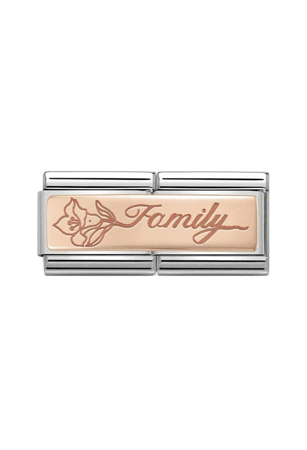Nomination Composable Classic Link DOUBLE ENGRAVED FAMILY in Steel and Gold 375