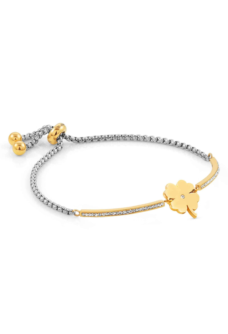 Nomination Milleluci Four Leaf Clover Bracelet Stainless Steel Gold Plated