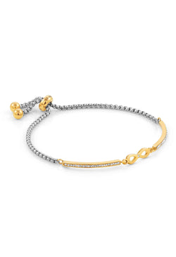 The Nomination Milleluci Infinity Bracelet, a two-tone gold-plated stainless steel bracelet from Nomination Italy, at OD’s Jewellers in St Helens