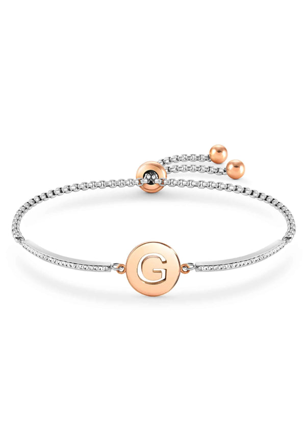 Nomination Milleluci Letter G Bracelet Stainless Steel Rose Gold Plated PVD