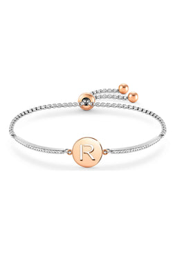 Nomination Milleluci Letter R Bracelet Stainless Steel Rose Gold Plated PVD