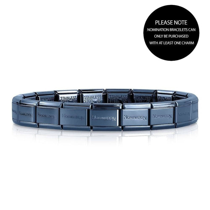 Nomination charm bracelet in blue, showing multiple classic links. Note: Bracelets must be purchased with at least one charm.