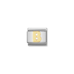 Nomination Composable Classic Link Letter B in 18k gold