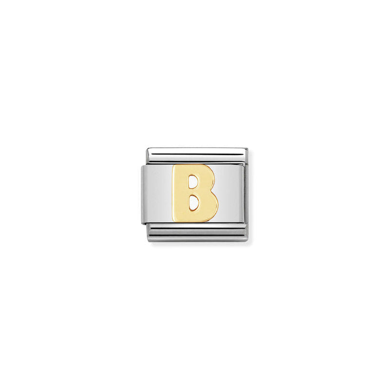 Nomination Composable Classic Link Letter B in 18k gold