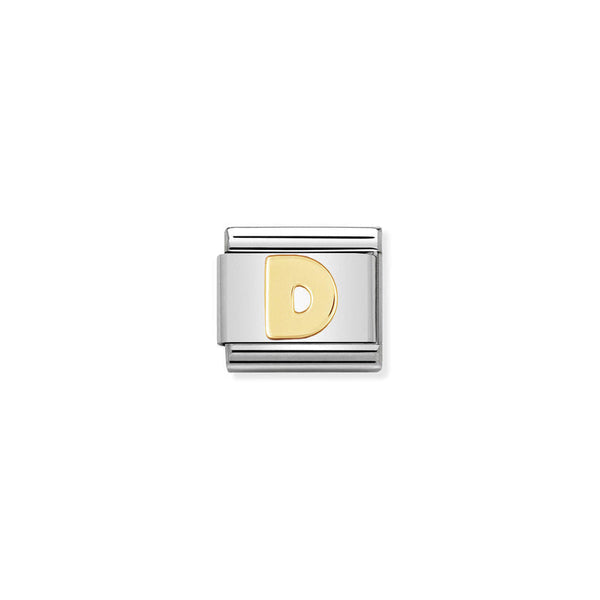 Nomination Composable Classic Link Letter D in 18k gold