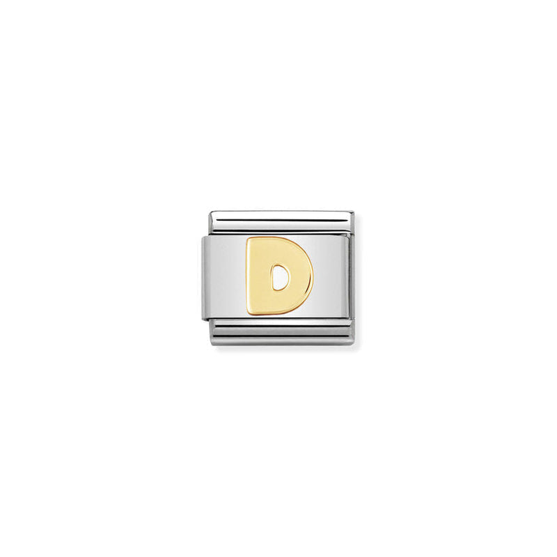 Nomination Composable Classic Link Letter D in 18k gold