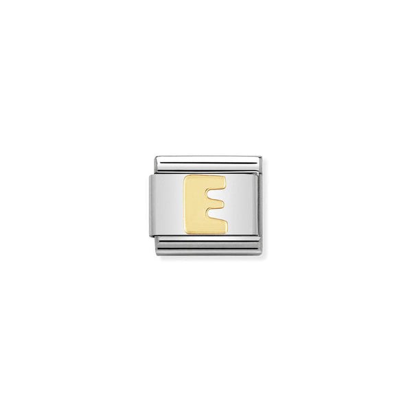 Nomination Composable Classic Link Letter E in 18k gold