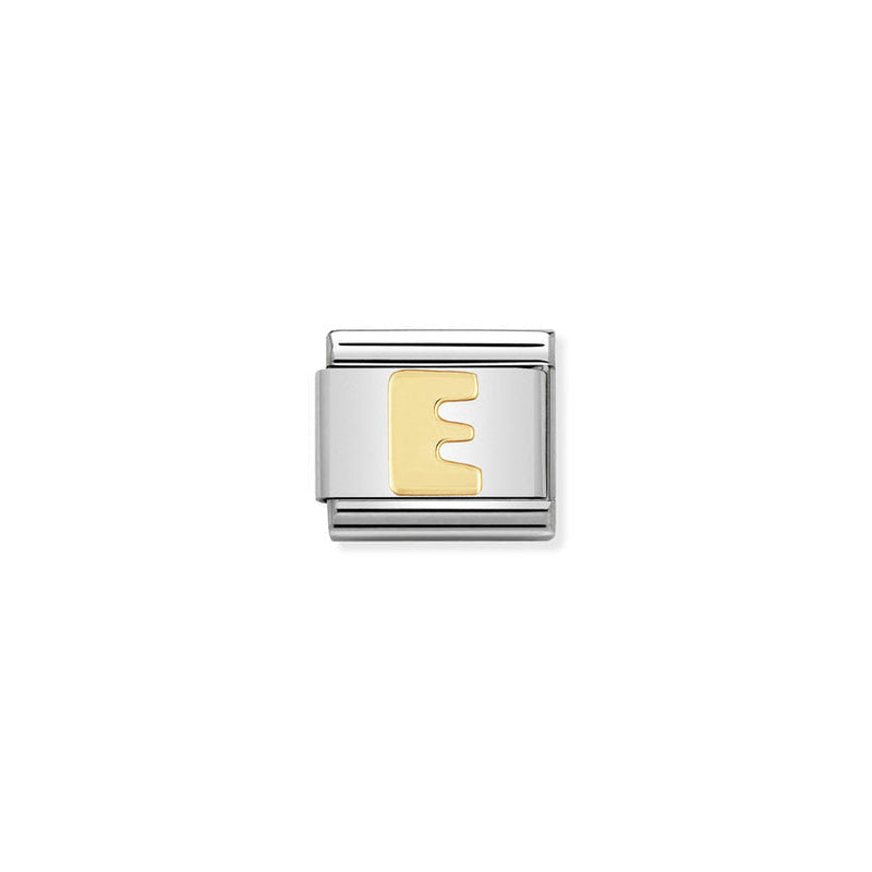 Nomination Composable Classic Link Letter E in 18k gold