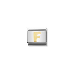 Nomination Composable Classic Link Letter F in 18k gold