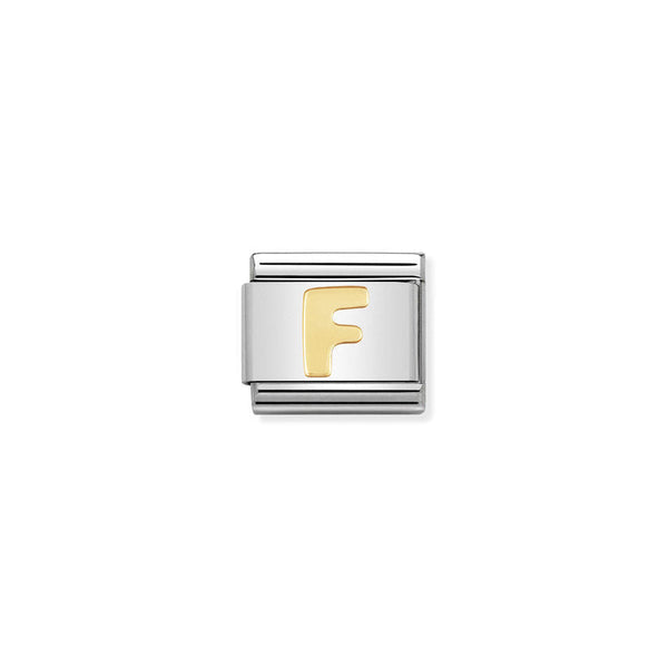 Nomination Composable Classic Link Letter F in 18k gold