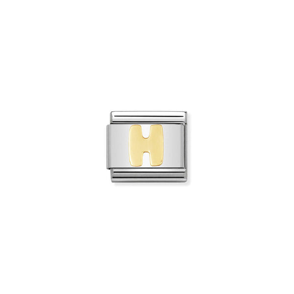 Nomination Composable Classic Link Letter H in 18k gold