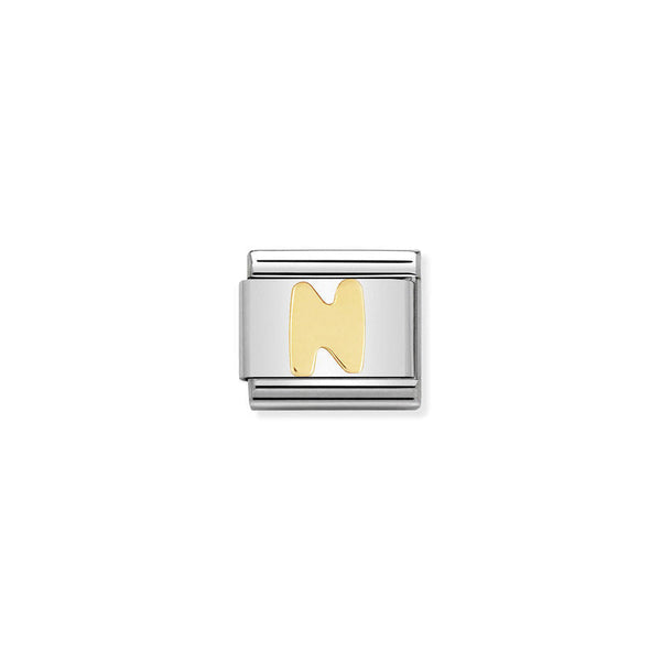 Nomination Composable Classic Link Letter N in 18k gold