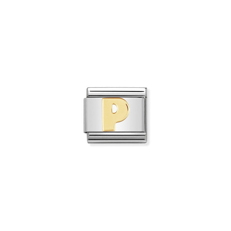 Nomination Composable Classic Link Letter P in 18k gold