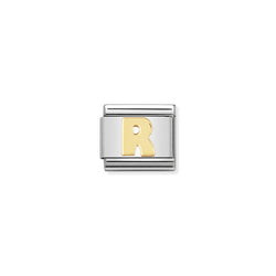 Nomination Composable Classic Link Letter R in 18k gold