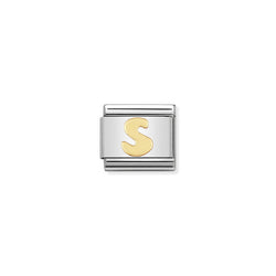 Nomination Composable Classic Link Letter S in 18k gold