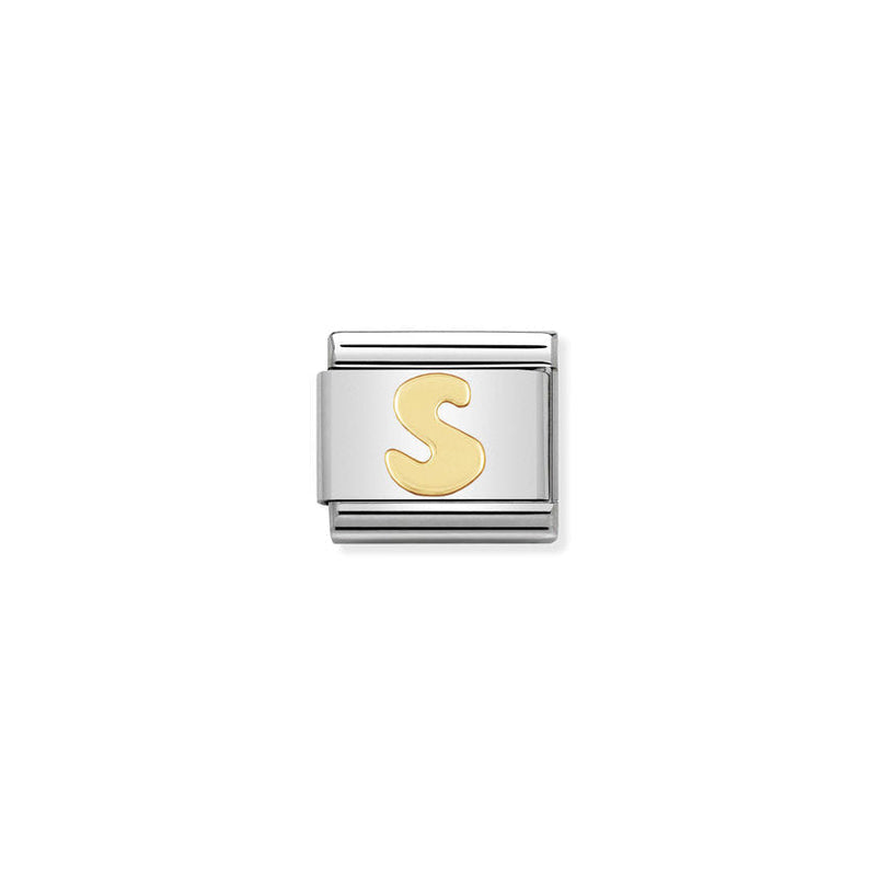 Nomination Composable Classic Link Letter S in 18k gold