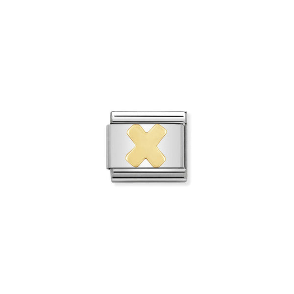 Nomination Composable Classic Link Letter X in 18k gold