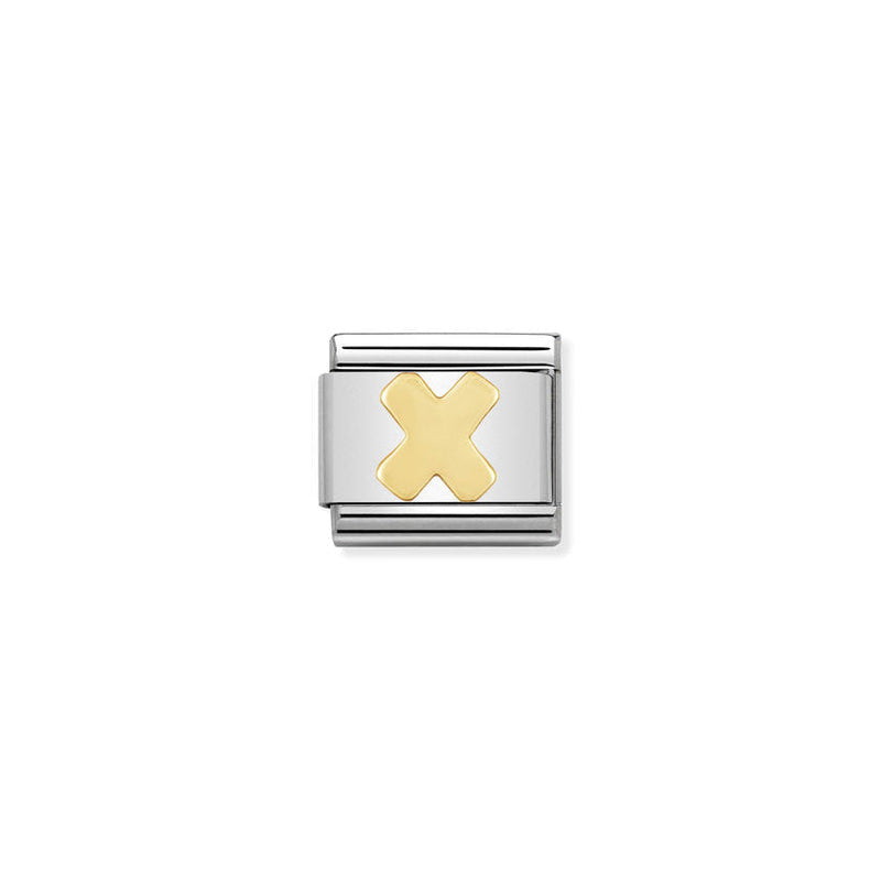 Nomination Composable Classic Link Letter X in 18k gold