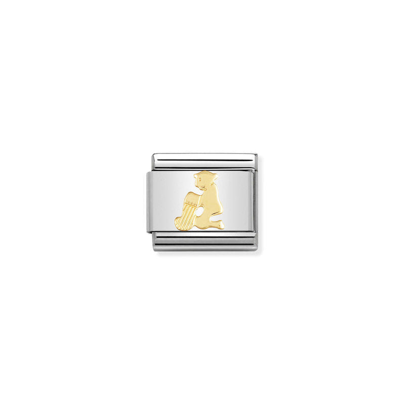 Nomination Composable Classic Link Zodiac Aquaries in 18K Gold