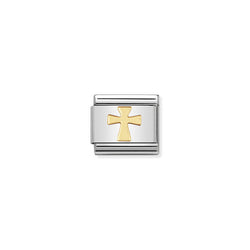 Nomination Composable Classic Link Religious Cross in 18k gold