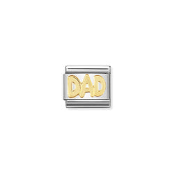 Nomination Composable Classic Link Writings Dad in 18k gold