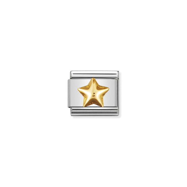 Nomination Composable Classic Link Fun Raised Star in 18k gold