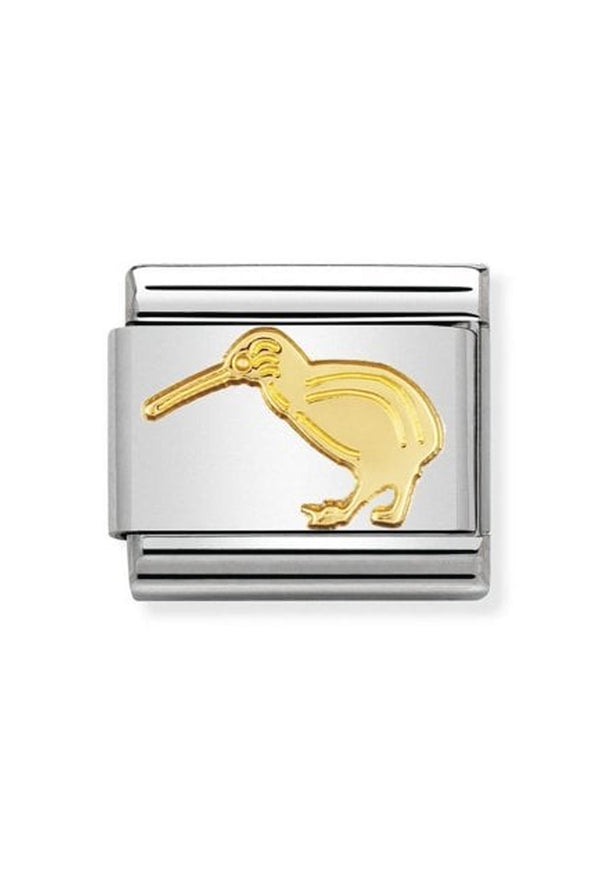 Nomination Composable Classic Link Air Animals Kiwi in 18k gold
