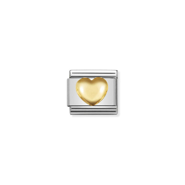 Nomination Composable Classic Link Love Raised Heart in 18k gold