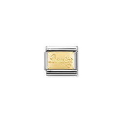 Nomination Composable Classic Link Engraved Signs Daughter in 18k gold