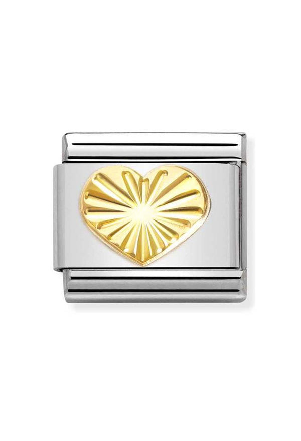 Nomination Composable Classic SYMBOLS DIAMOND-CUT HEART in Steel and Bonded Yellow Gold