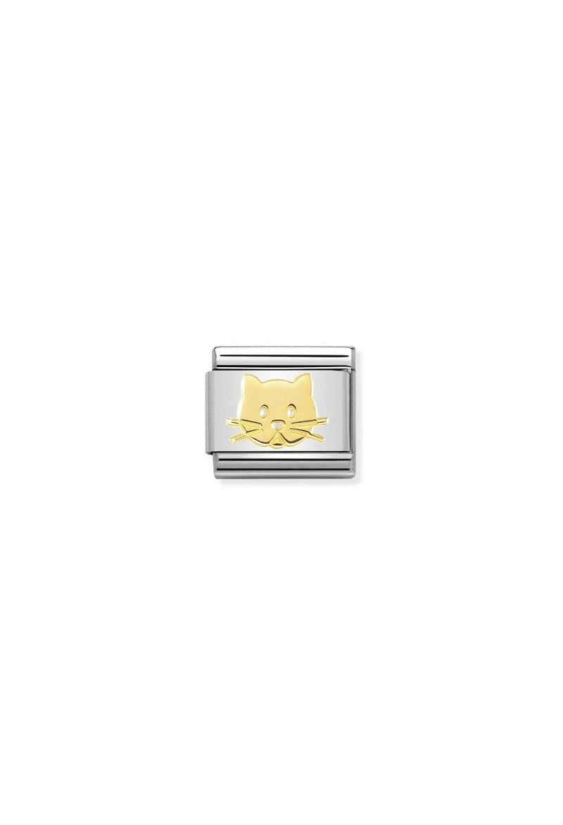 Nomination Composable Classic Link SYMBOLS CAT SNOUT in Steel & 18k Gold