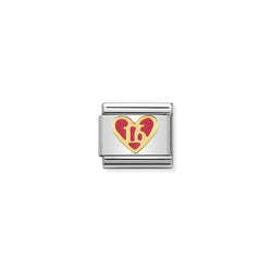 Nomination Composable Classic Link Love Pink Heart - Sweet 16 in 18k gold