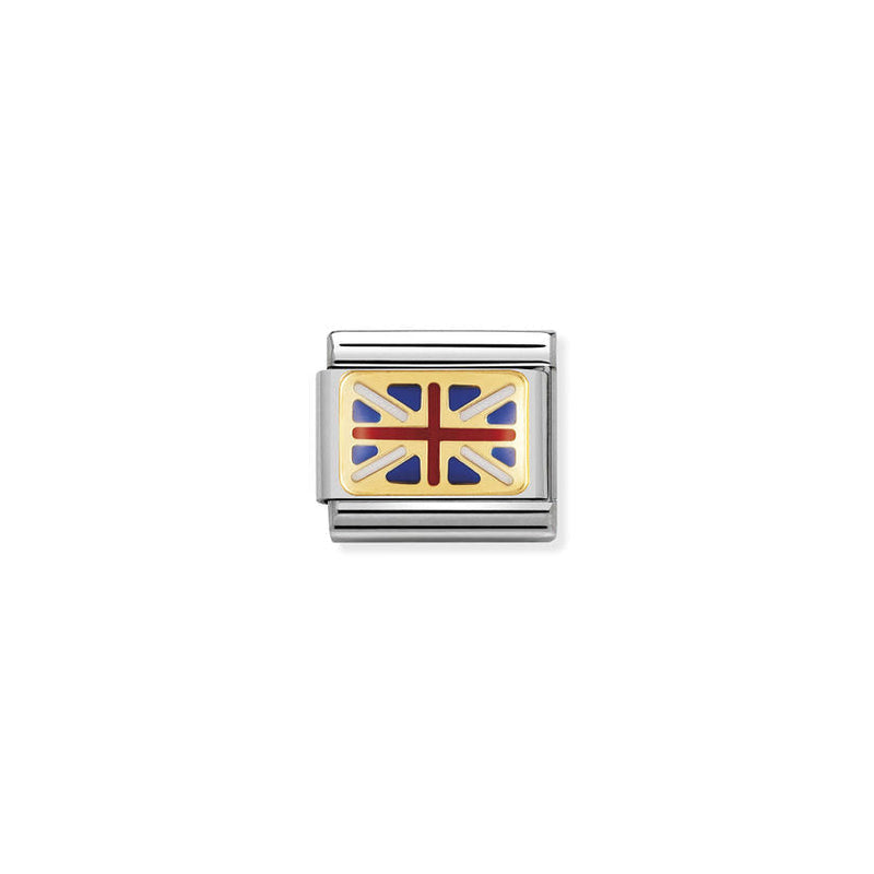 Nomination Composable Classic Link Europe Flag Great Britain in 18k gold