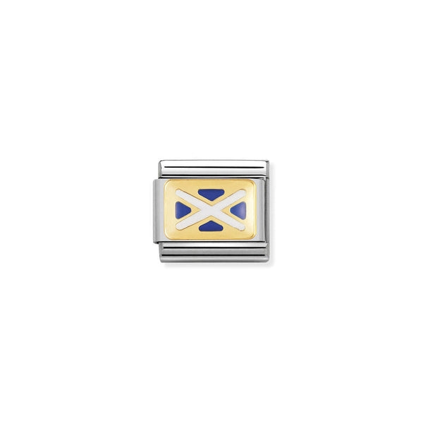 Nomination Composable Classic Link Europe Flag Scotland 18k gold, a gold charm pendant from Nomination Italy, at OD’s Jewellers in St Helens