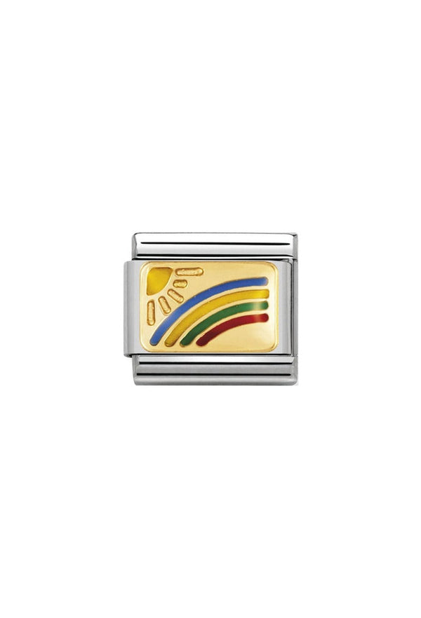 Nomination Composable Classic Link DAILY LIFE RAINDBOW in 18k gold