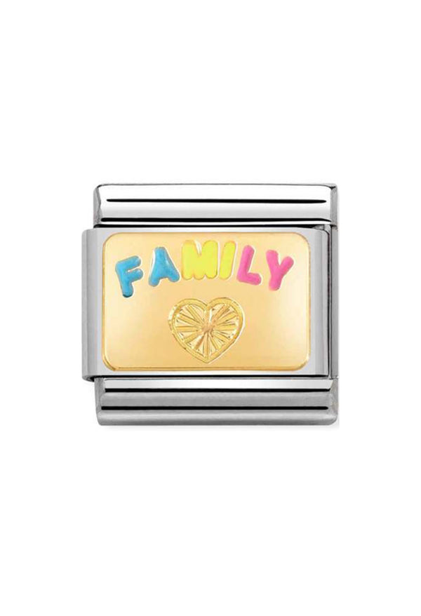 Nomination Composable Classic PLATES FAMILY PLATE in Steel, Enamel and 18k Gold