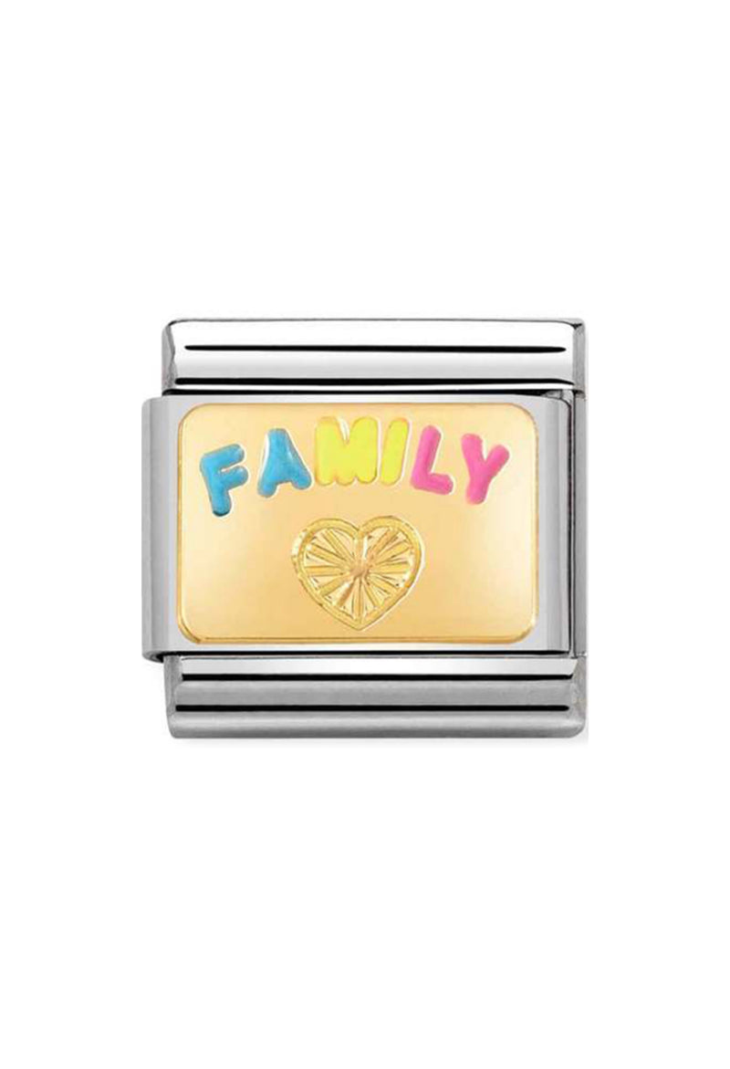 Nomination Composable Classic PLATES FAMILY PLATE in Steel, Enamel and 18k Gold