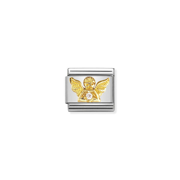 Nomination Composable Classic Link Daily Life Angel in 18k gold and Cubic Zirconia