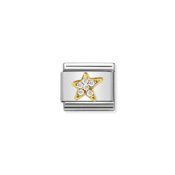 Nomination Composable Classic Link FUN 1 Asymmetric Star in Stainless Steel Gold 18k & Cubic Zirconia