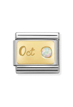 Nomination Composable Classic Link October White Opal in 18k Gold