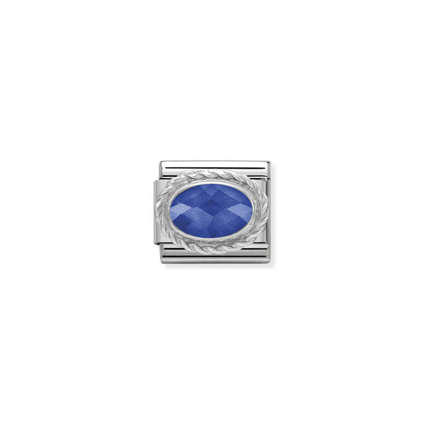 Nomination Composable Classic Link Faceted Cubic Zirconia Blue in Sterling Silver