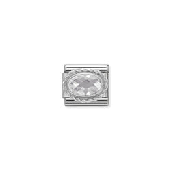 Nomination Composable Classic Link Faceted Cubic Zirconia White in Sterling Silver