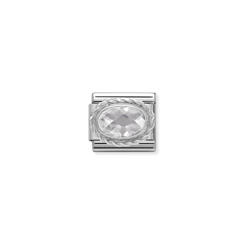 Nomination Composable Classic Link Faceted Cubic Zirconia White in Sterling Silver