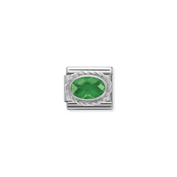 Nomination Composable Classic Link Faceted Cubic Zirconia Emerald Green in Sterling Silver